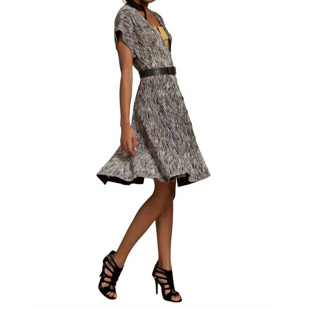 NEW BYRON LARS dolman sleeve swing dress in heather/yellow